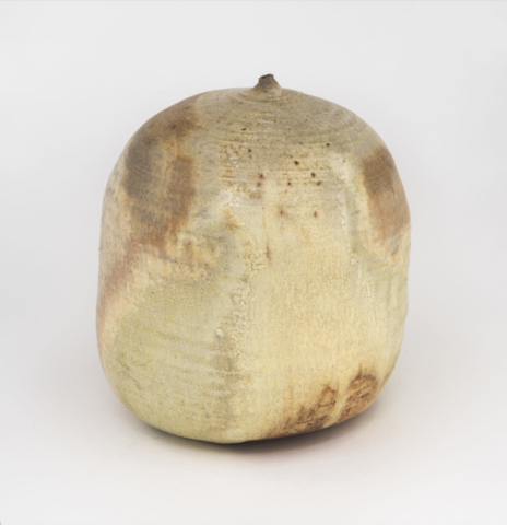 Toshiko Takaezu, White, green anagama pot, c. 1970. Stoneware. Columbus Museum of Art: Gift of the Artist. ©Family of Toshiko Takaezu